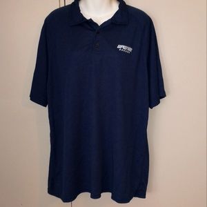 Upward men's soccer navy blue polo style shirt. Size extra large.